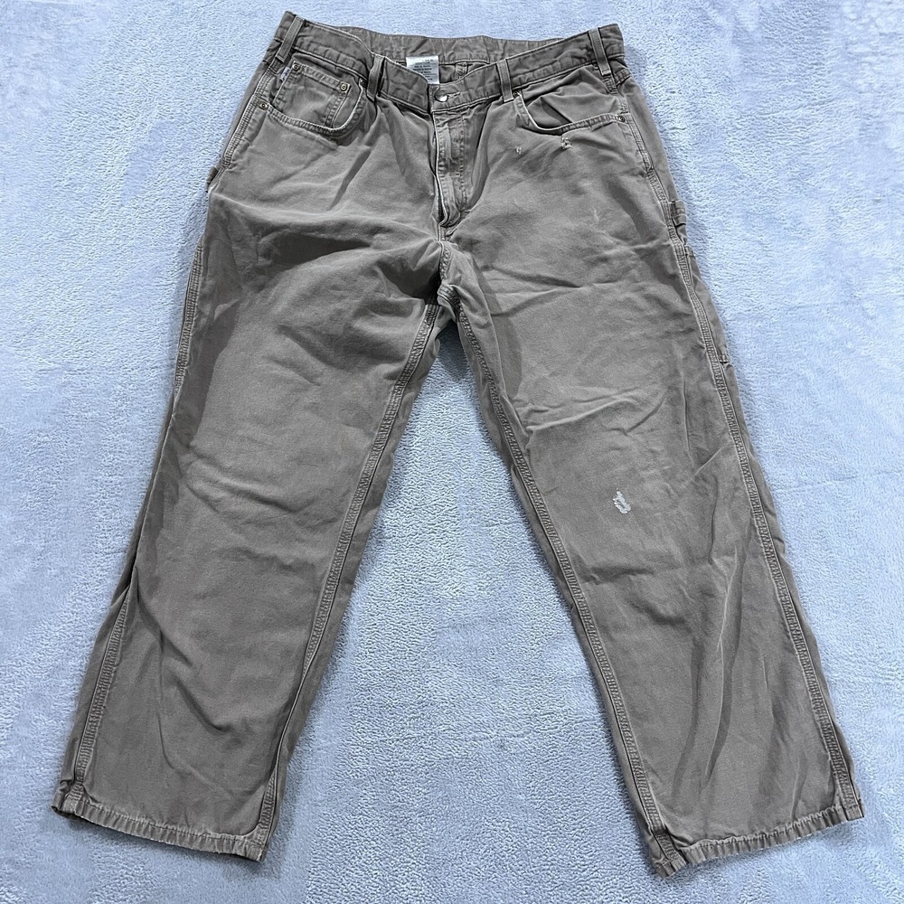 Carhartt Pant Men 37x30* Brown Carpenter Canvas Loose Work Skate B159 MUS VTG